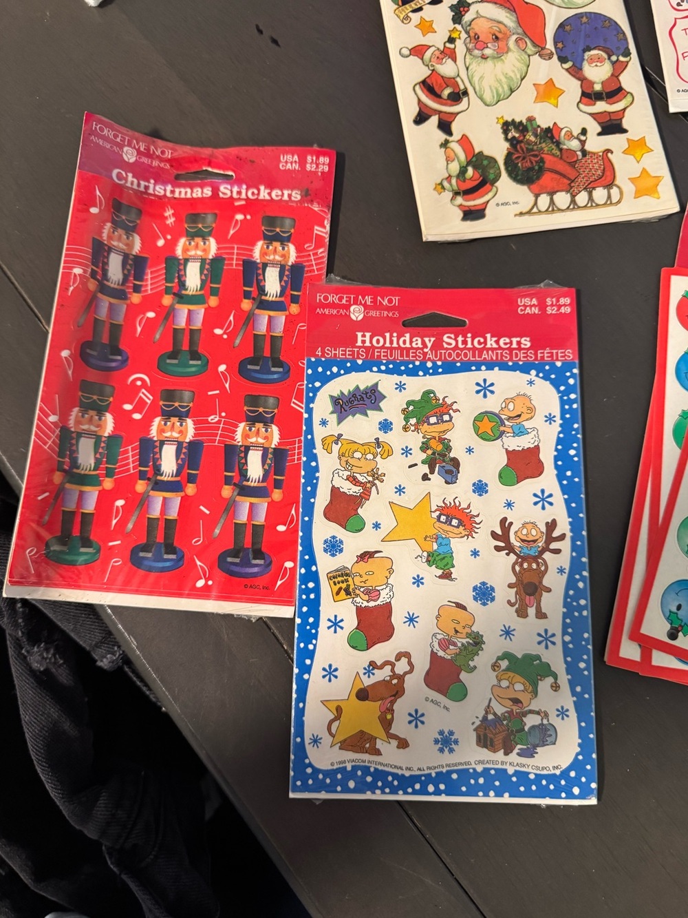 Vintage 1998 American Greetings Christmas Stickers Lot of 6 Packs Rugrats Santa